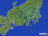 関東・甲信地方のアメダス実況(風向・風速)(2018年04月11日)