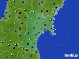 宮城県のアメダス実況(風向・風速)(2018年04月12日)