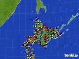 北海道地方のアメダス実況(日照時間)(2018年04月13日)