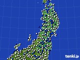 東北地方のアメダス実況(風向・風速)(2018年04月13日)