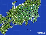 関東・甲信地方のアメダス実況(風向・風速)(2018年04月13日)