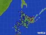北海道地方のアメダス実況(日照時間)(2018年04月14日)
