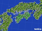 四国地方のアメダス実況(風向・風速)(2018年04月14日)