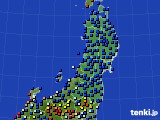 東北地方のアメダス実況(日照時間)(2018年04月18日)