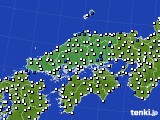 中国地方のアメダス実況(風向・風速)(2018年04月18日)