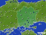 岡山県のアメダス実況(風向・風速)(2018年04月18日)