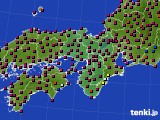 近畿地方のアメダス実況(日照時間)(2018年04月19日)