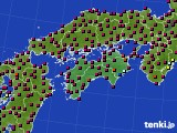 四国地方のアメダス実況(日照時間)(2018年04月19日)