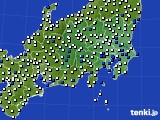 関東・甲信地方のアメダス実況(風向・風速)(2018年04月19日)