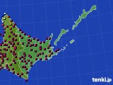 道東のアメダス実況(日照時間)(2018年04月21日)