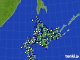 北海道地方のアメダス実況(風向・風速)(2018年04月21日)