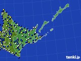 道東のアメダス実況(風向・風速)(2018年04月21日)