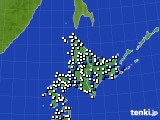 北海道地方のアメダス実況(風向・風速)(2018年04月22日)