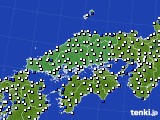 中国地方のアメダス実況(風向・風速)(2018年04月22日)