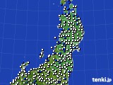東北地方のアメダス実況(風向・風速)(2018年04月23日)