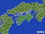 四国地方のアメダス実況(風向・風速)(2018年04月24日)