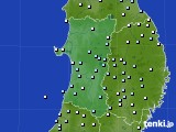 秋田県のアメダス実況(降水量)(2018年04月25日)