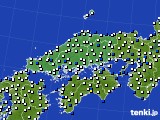 中国地方のアメダス実況(風向・風速)(2018年04月25日)