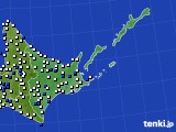2018年05月04日の道東のアメダス(風向・風速)