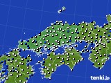 中国地方のアメダス実況(風向・風速)(2018年05月09日)