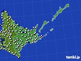 道東のアメダス実況(風向・風速)(2018年05月09日)