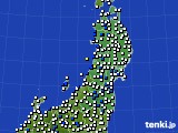 東北地方のアメダス実況(風向・風速)(2018年05月10日)