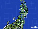 東北地方のアメダス実況(風向・風速)(2018年05月11日)