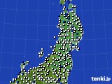 2018年05月15日の東北地方のアメダス(風向・風速)