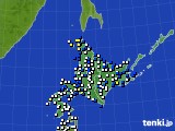 2018年05月17日の北海道地方のアメダス(風向・風速)