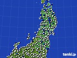東北地方のアメダス実況(風向・風速)(2018年05月21日)