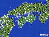 四国地方のアメダス実況(風向・風速)(2018年05月22日)