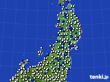 東北地方のアメダス実況(風向・風速)(2018年05月24日)