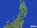 東北地方のアメダス実況(風向・風速)(2018年05月25日)