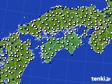 四国地方のアメダス実況(風向・風速)(2018年06月09日)