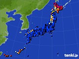 アメダス実況(日照時間)(2018年06月10日)