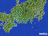 2018年06月10日の東海地方のアメダス(風向・風速)