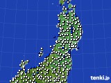 東北地方のアメダス実況(風向・風速)(2018年06月12日)
