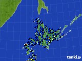 北海道地方のアメダス実況(日照時間)(2018年06月13日)