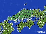 2018年06月13日の中国地方のアメダス(風向・風速)