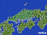 中国地方のアメダス実況(風向・風速)(2018年06月13日)