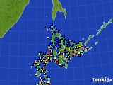 北海道地方のアメダス実況(日照時間)(2018年06月14日)