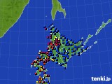 北海道地方のアメダス実況(日照時間)(2018年06月15日)