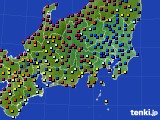 関東・甲信地方のアメダス実況(日照時間)(2018年06月17日)