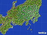 関東・甲信地方のアメダス実況(気温)(2018年06月18日)