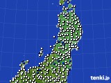 東北地方のアメダス実況(風向・風速)(2018年06月18日)