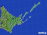 道東のアメダス実況(風向・風速)(2018年06月18日)