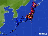 アメダス実況(日照時間)(2018年06月19日)