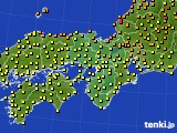 近畿地方のアメダス実況(気温)(2018年06月19日)