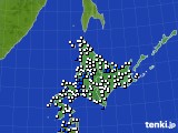 北海道地方のアメダス実況(風向・風速)(2018年06月21日)