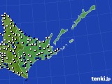 道東のアメダス実況(風向・風速)(2018年06月24日)